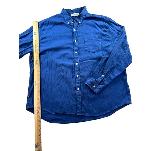 Alex Mill Wash And Go Button Down Shirt Mens Size XXL Blue Long Sleeve Cotton - Picture 4 of 7